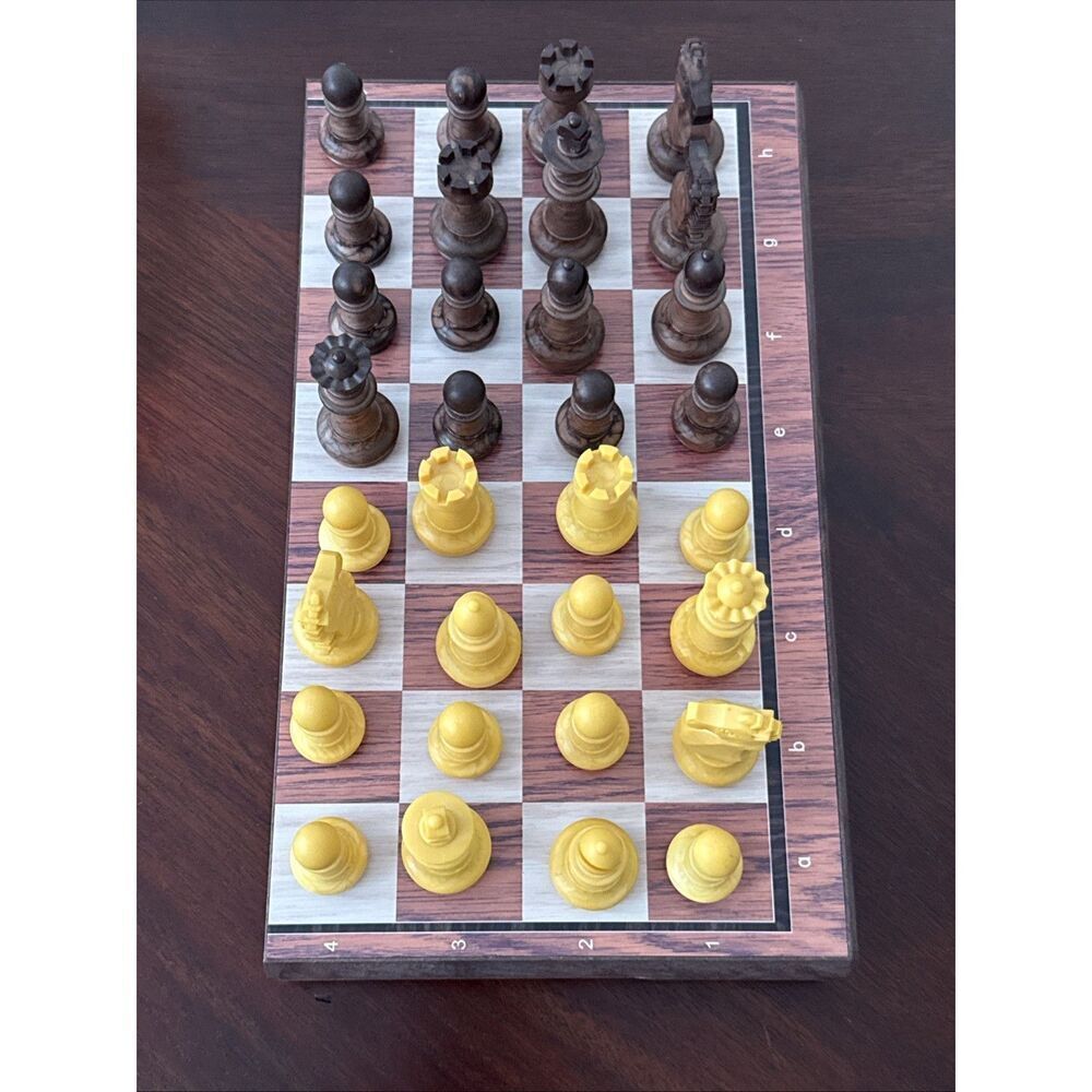 Classical Chess Magnetic Chess Set, 15” Folding Wooden Board, Complete Set